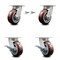 Service Caster 5 Inch Kingpinless Poly on Polyolefin Wheel Caster Swivel Locks 2 Brakes, 2PK SCC-KP30S520-PPUR-BSL-2-SLB-2 - alternate 1
